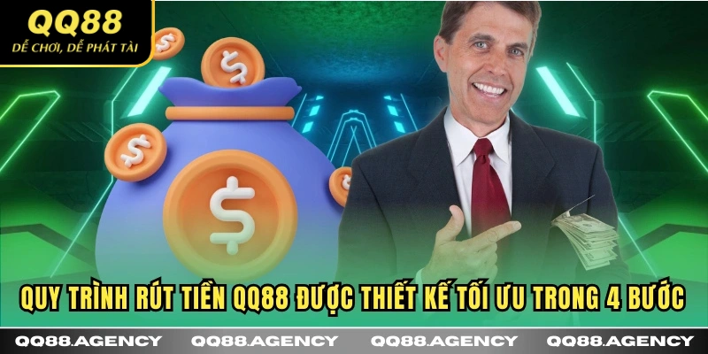 Quy trình rút tiền QQ88 được thiết kế tối ưu trong 4 bước